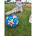  Fotbalový míč - BARCELONA - bílo-modrý
