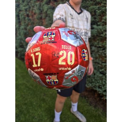  Fotbalový míč - BARCELONA - červený