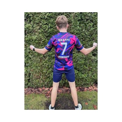  PSG - Mbappé - modro-růžovo-fialovo-černý