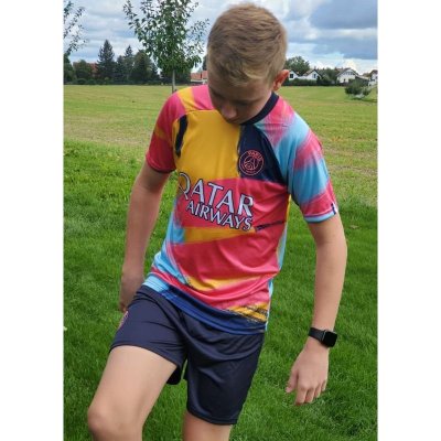  PSG - Mbappe - modro-oranžovo-růžový